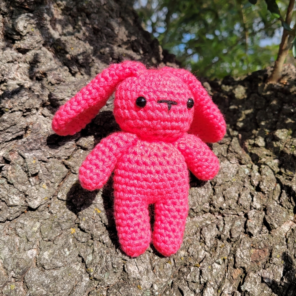 Crocheted 🫶 Bunny Magenta Fucshia - It's a Girl Gender Reveal